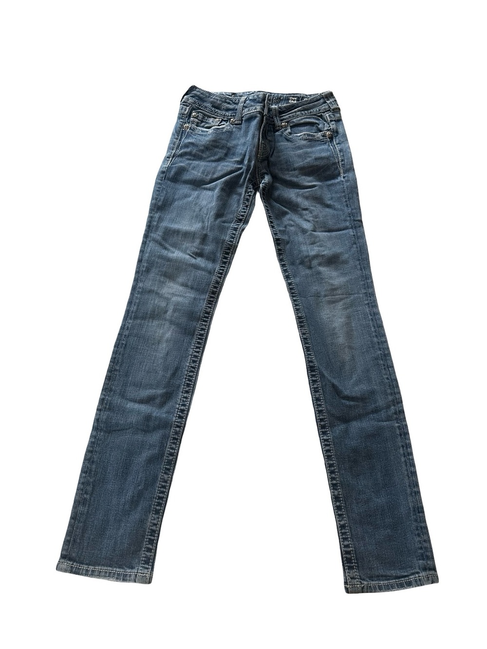Miss Me Classic Straight-Leg Skinny Blue Jeans Size 28 0